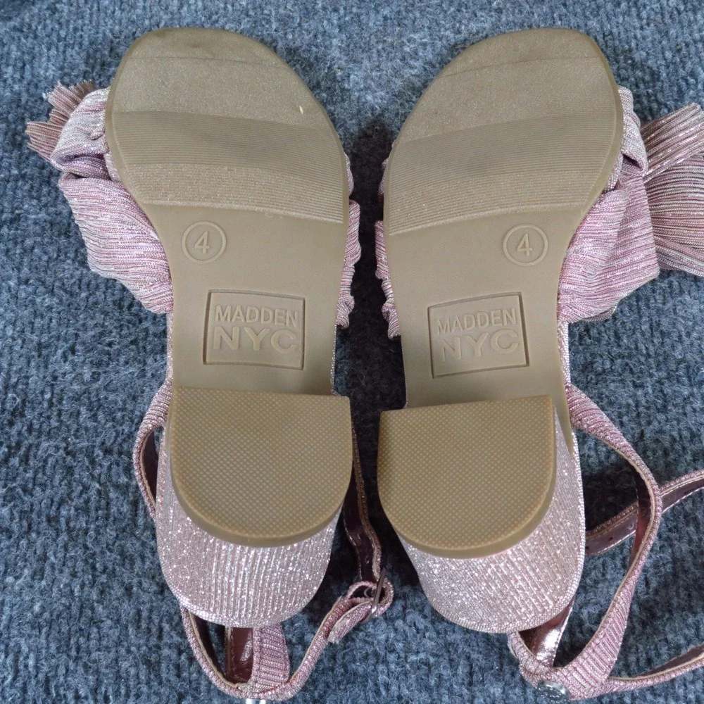 Madden NYC Girls Bow Ankle Strap Dress Sandals Size 4 Special Occasion Pink
